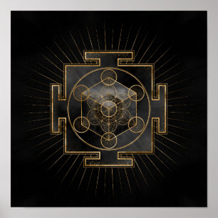 Affiche Métatron's Cube Sri Yantra Sacred Geometry