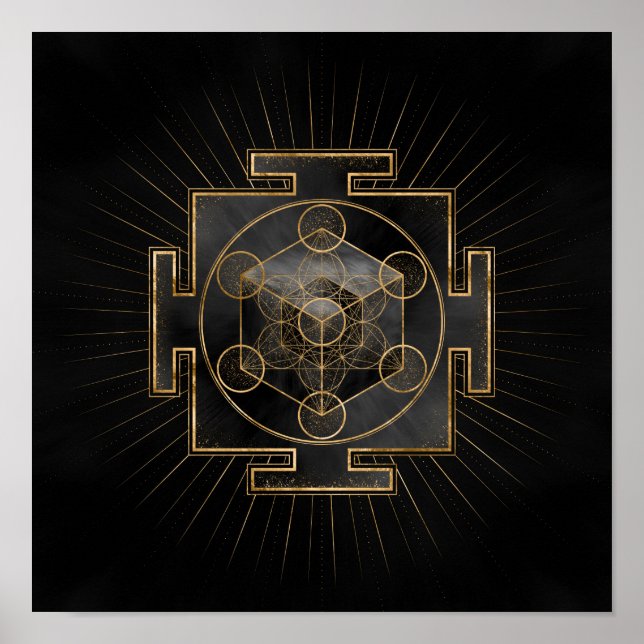 Affiche Métatron's Cube Sri Yantra Sacred Geometry (Devant)