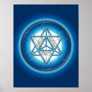 Affiche Metatrons Würfel - Merkaba - Blume des Lebens