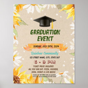 Affiche Mete Tournesol thème de graduation circulaire