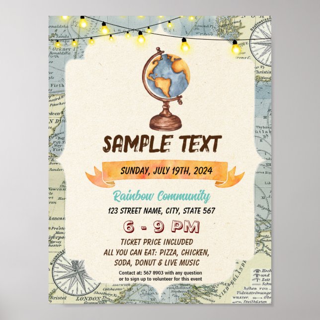 Affiche Mete World globe thème flyer (Devant)