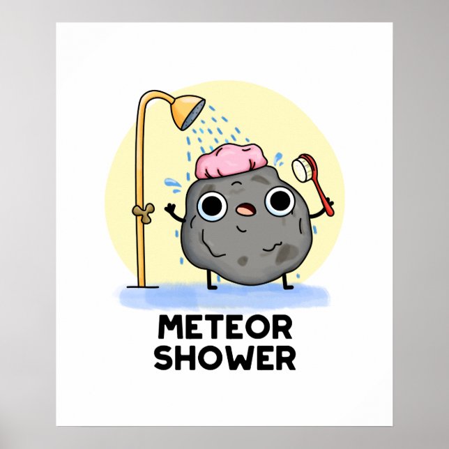 Affiche Meteor Douche Funny Science Pun (Devant)