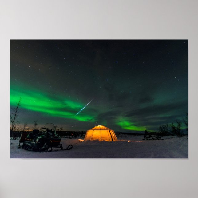 Affiche Meteor Geminid et aurores boréales en Suède (Devant)