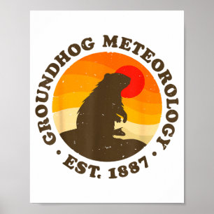 Affiche Météorologie de la Marmotte Ét 1887 Hommes Woodchu