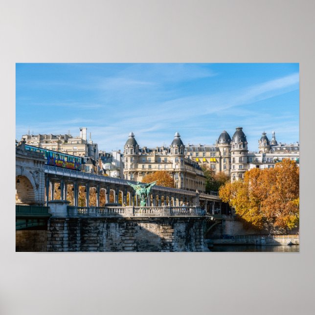 Affiche Métro aérien sur le Pont de Bir-Hakeim - Paris, Fr (Devant)