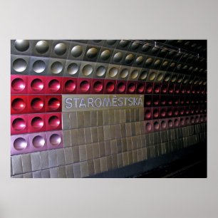 Affiche Métro futuriste, Prague