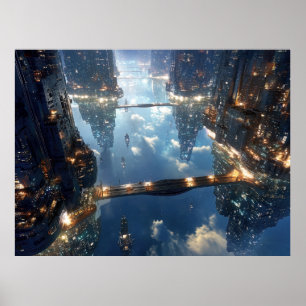 Affiche Métropole flottante dans le ciel
