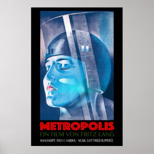 Affiche METROPOLIS Ein Film Von Fritz Lang Vintage Sci Fi