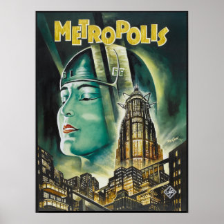 Affiche METROPOLIS Fritz Lang Sci-Fi Drama 1927 Vieux film