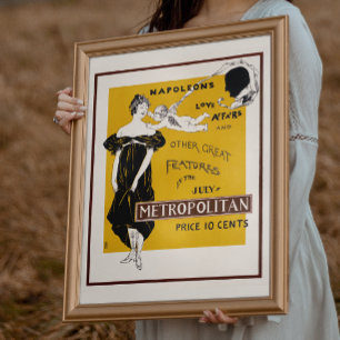 Affiche Metropolitan. Vintage Art nouveau jaune