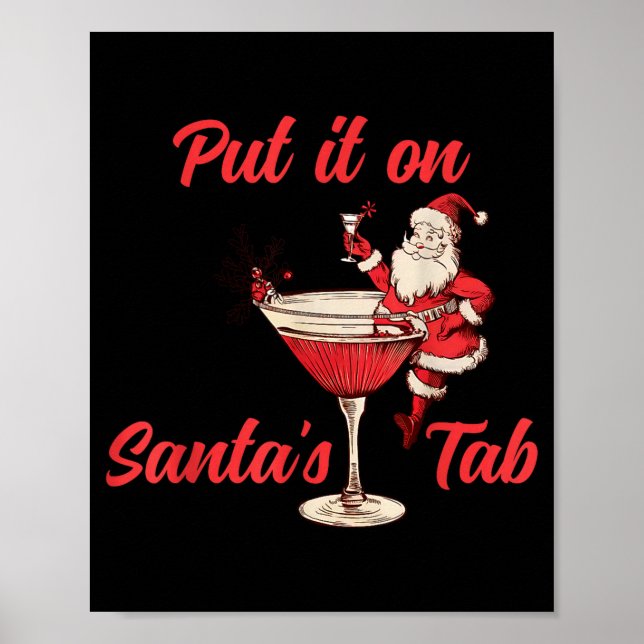Affiche Mettez-le sur l'onglet de Santa Drôle de Noël Queu (Devant)