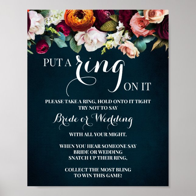 Affiche Mettez un anneau sur le signe de jeu de douche de  (Devant)