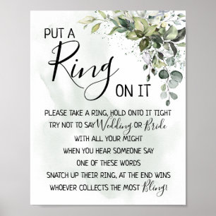 Affiche Mettez une bague sur le panneau de jeu de verdure