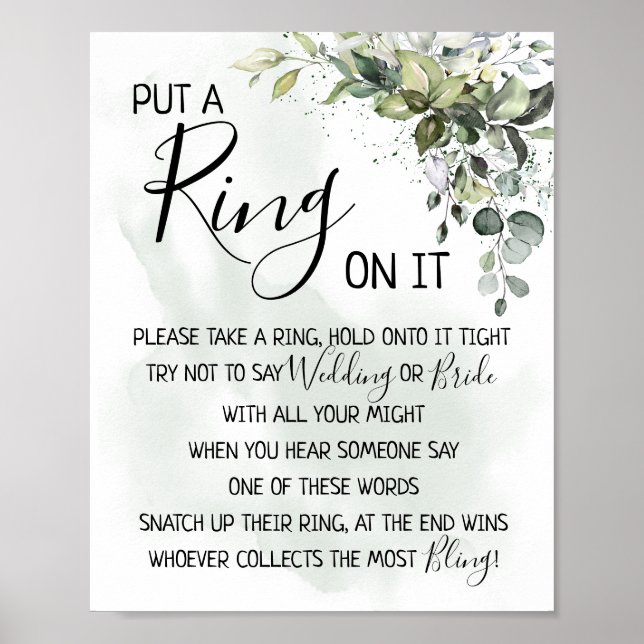 Affiche Mettez une bague sur le panneau de jeu de verdure  (Devant)