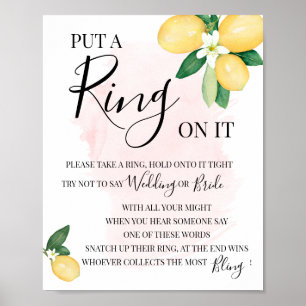 Affiche Mettez une bague sur les citrons roses Jeu de Baby