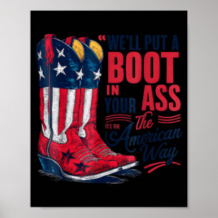 Affiche Mettez une botte dans la fête western cowgirl du 4