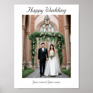 Affiche Mettez votre photo de mariage et votre nom sur l'a
