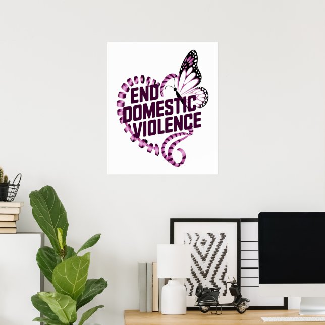 Affiche Mettre fin à la violence domestique (Bureau à domicile)