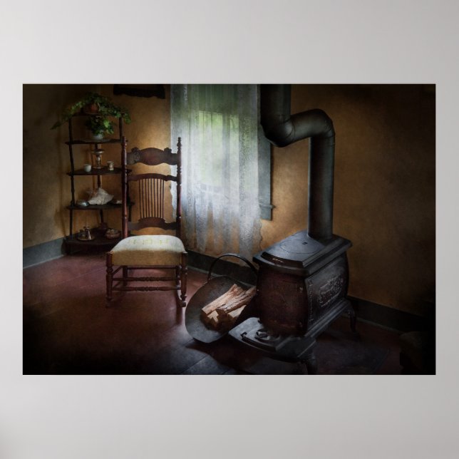Affiche Meubles - Chaise - Le bonheur est un siège chaud (Devant)
