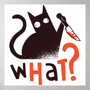 Affiche Meurtre Chat Drôle