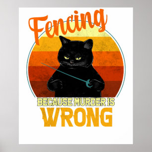 Affiche meurtre de chat d'escrime