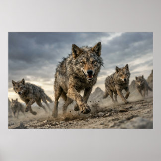Affiche Meute de coyotes