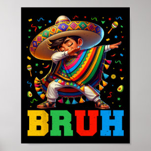Affiche Mexicain Dabbing Bruh Poncho Cinco De Mayo Hommes