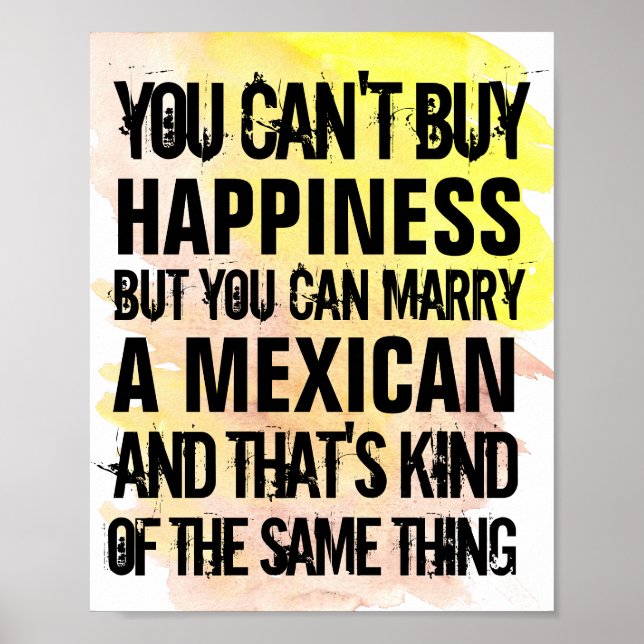 Affiche Mexicain Mariage Personnalisable, N'importe Quelle (Devant)