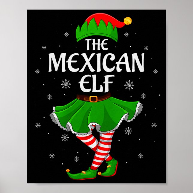 Affiche Mexican Elf Christmas Family Girls Women Elf Squad (Devant)