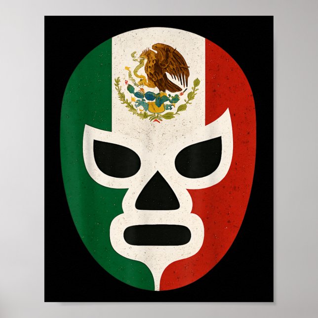 Affiche Mexican Wrestling Mask Lucha Libre Flag Aztec  (Devant)