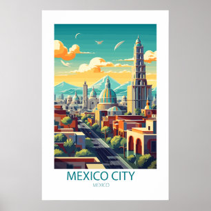 Affiche Mexico City Mexique Lieu de voyage célèbres