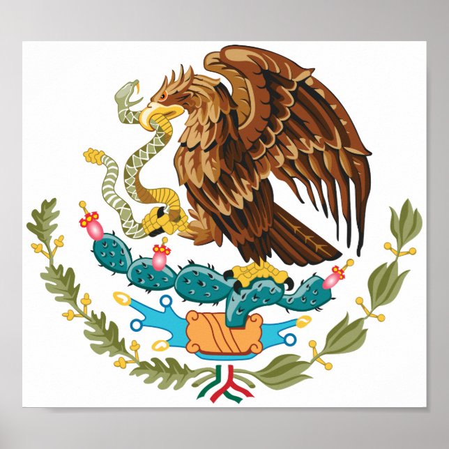 Affiche Mexico Coat of Arms - Flag of Mexico (Devant)