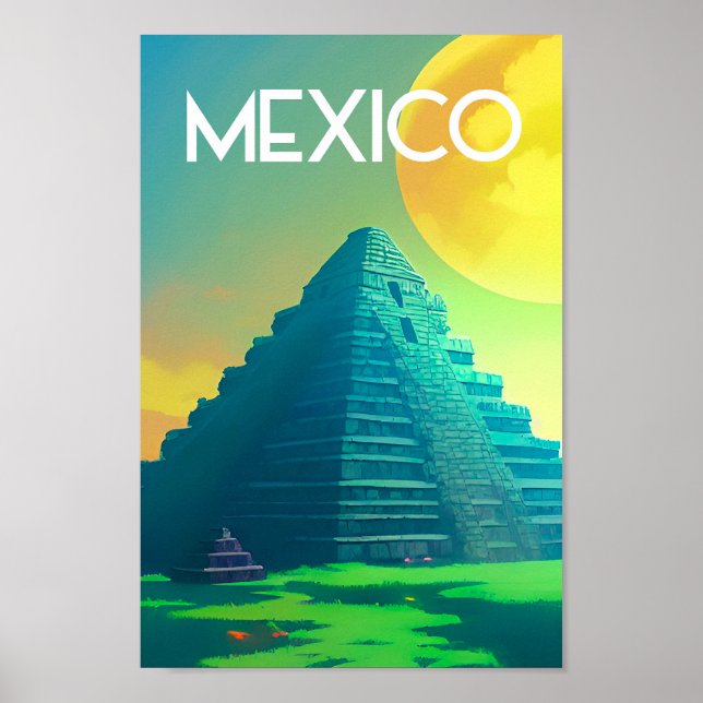 Affiche Mexico mayans pyramid Ai art (Devant)