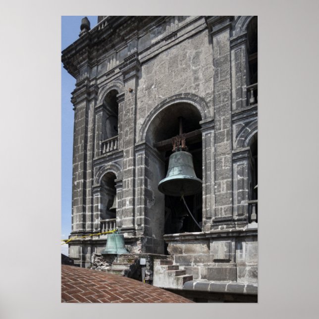 Affiche Mexico, Mexico, Zocalo. Les tours Bell (Devant)