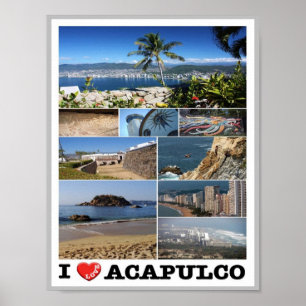 Affiche Mexique - Acapulco - I Love -