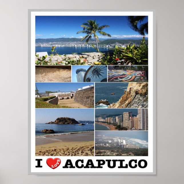 Affiche Mexique - Acapulco - I Love - (Devant)