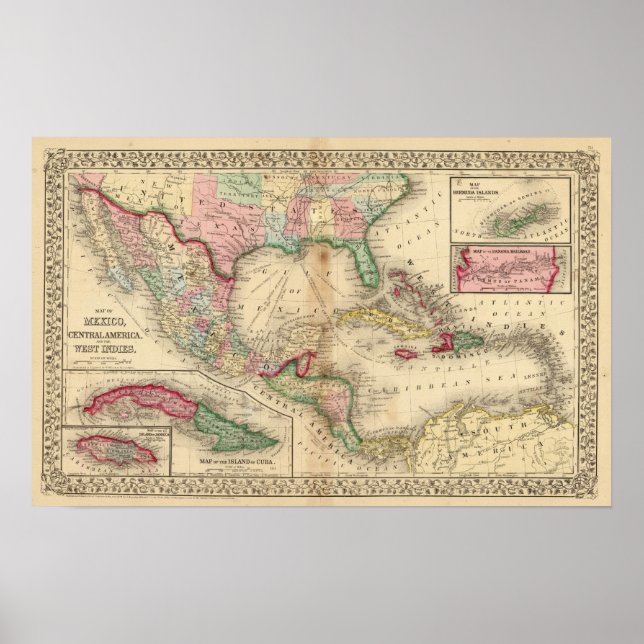 Affiche Mexique, Amérique centrale, Antilles (Devant)