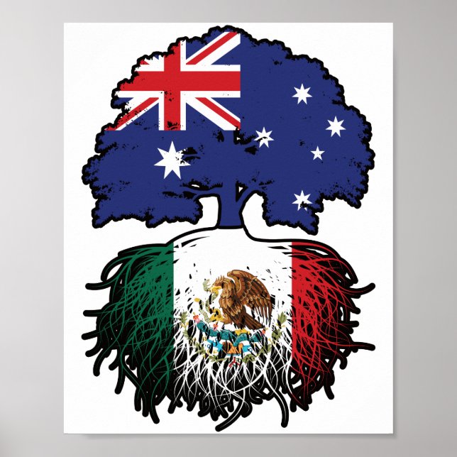 Affiche Mexique Australie Australie racine d'arbre (Devant)