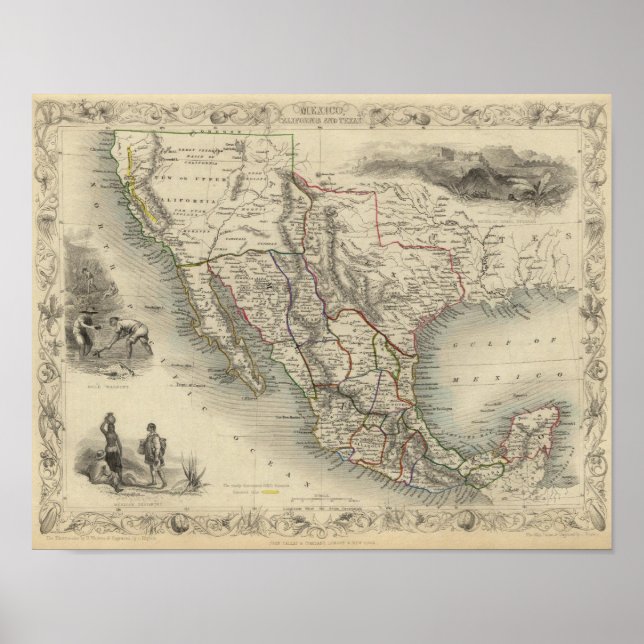 Affiche Mexique, Californie et Texas (Devant)