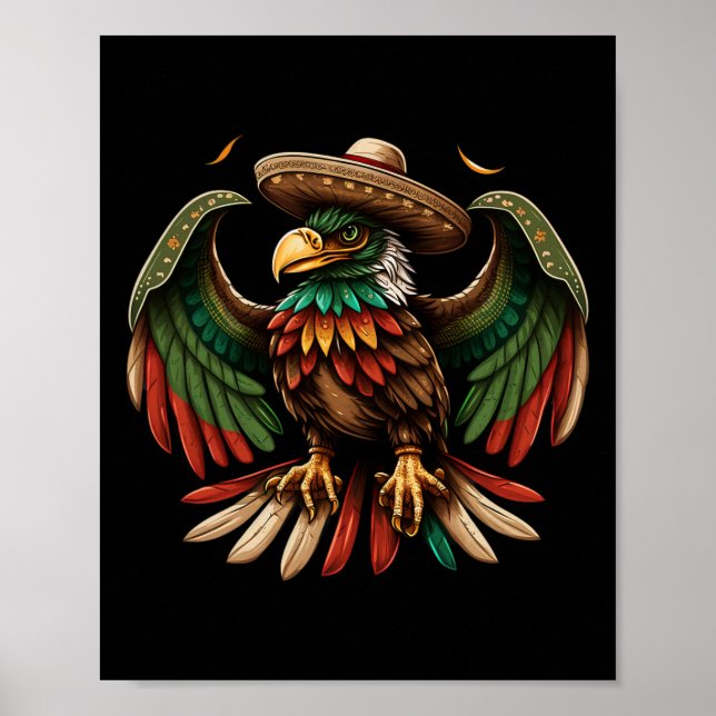 Affiche Mexique Cinco De Mayo Sombrero Aigle Mexicain  (Devant)