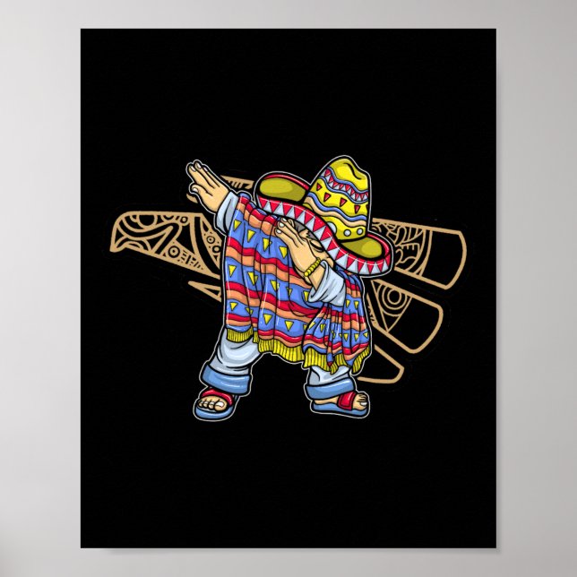 Affiche Mexique Dab Dabbing Drapeau Mexicain Fierté Maillo (Devant)