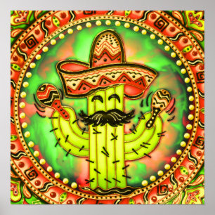 Affiche Mexique Fiesta Cinco de Mayo Sombrero Casquette Ve
