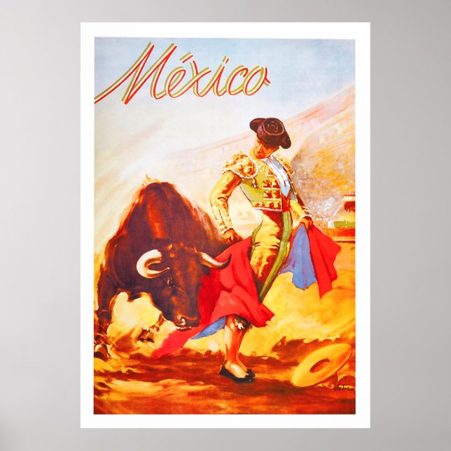 Affiche Mexique, Matador Corrida de taureaux (Devant)