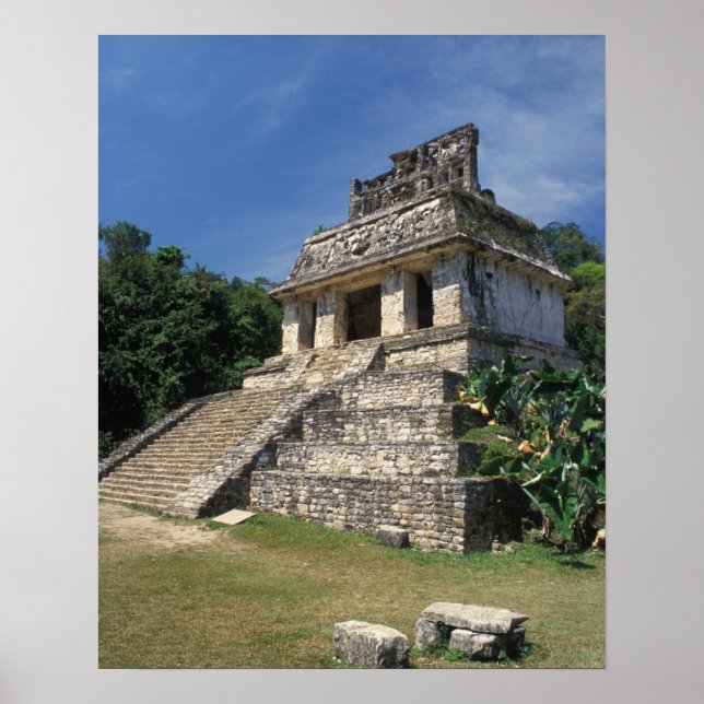 Affiche Mexique, province du Chiapas, Palenque. Temple de (Devant)