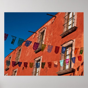 Affiche Mexique, San Miguel de Allende. Bannières colorées