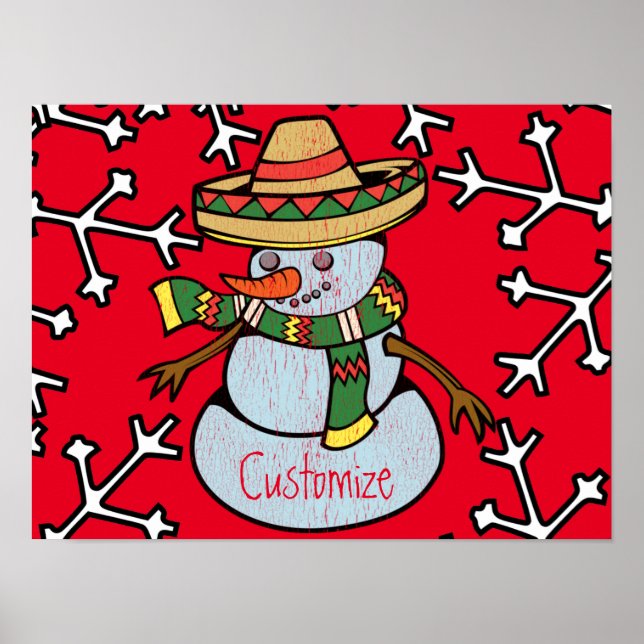 Affiche Mexique Sombrero Père Noël Thunder_Cove (Devant)