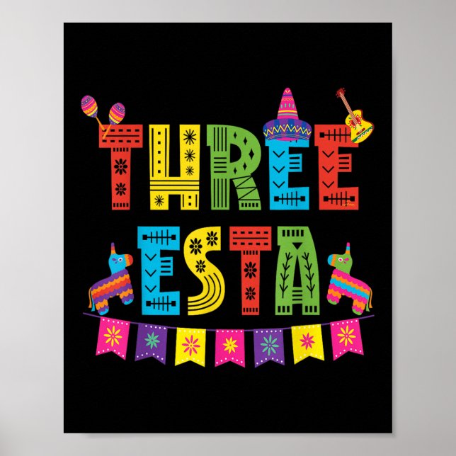 Affiche Mexique Thème 3ème anniversaire 3 ans Enfants Troi (Devant)