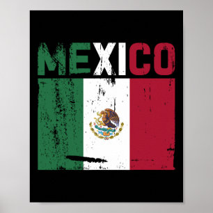 Affiche Mexique Vintage Mexicaine Flag Pride Casquette Jer
