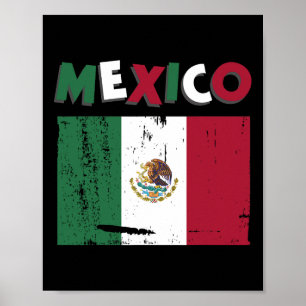 Affiche Mexique Vintage Mexicaine Flag Pride Casquette Jer