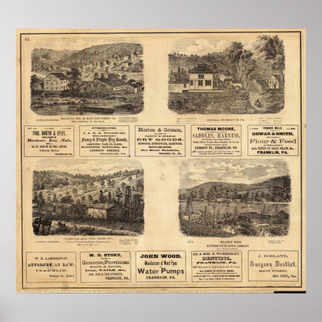 Affiche Mfg co, gisements pétroliers (Devant)